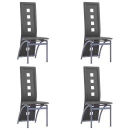 Krzesła stołowe, 4 szt., szare, sztuczna skóra Lumarko!