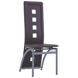 Krzesła stołowe, 4 szt., brązowe, obite sztuczną skórą Lumarko!