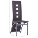 VidaXL Krzesła stołowe, 6 szt., brązowe, sztuczna skóra