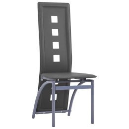 Krzesła stołowe, 6 szt., szare, obite sztuczną skórą Lumarko!