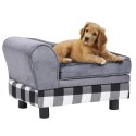 Sofa dla psa, szara, 57x34x36 cm, pluszowa Lumarko!