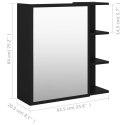 VidaXL Szafka z lustrem, czarna, 62,5 x 20,5 x 64 cm, płyta wiórowa