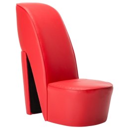 VidaXL Fotel w kształcie buta na obcasie, czerwony, sztuczna skóra