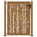Furtka ogrodowa, 105x155 cm, stal kortenowska, motyw bambusa Lumarko!