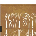 VidaXL Furtka ogrodowa, 105x205 cm, stal kortenowska, motyw bambusa