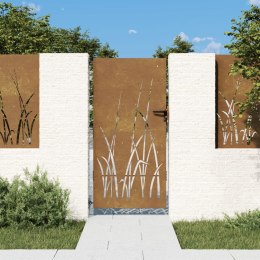 Furtka ogrodowa, 85x175 cm, stal kortenowska, motyw trawy Lumarko!
