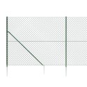VidaXL Ogrodzenie z siatki, z kotwami, zielone, 2x10 m