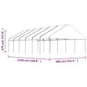 VidaXL Namiot ogrodowy z dachem, biały, 13,38x5,88x3,75 m, polietylen