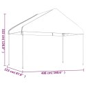 VidaXL Namiot ogrodowy z dachem, biały, 15,61x4,08x3,22 m, polietylen