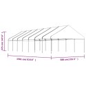 VidaXL Namiot ogrodowy z dachem, biały, 15,61x5,88x3,75 m, polietylen