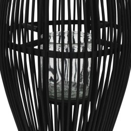 VidaXL Wiszący lampion na świece, bambusowy, czarny, 95 cm