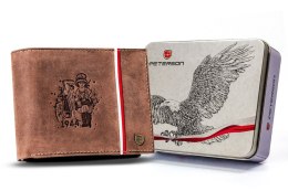 Skórzany portfel męski z patriotycznym wzorem — Peterson Lumarko!