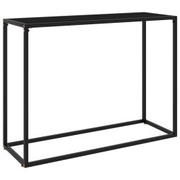 Stolik konsolowy, czarny, 100x35x75 cm, szkło hartowane Lumarko!