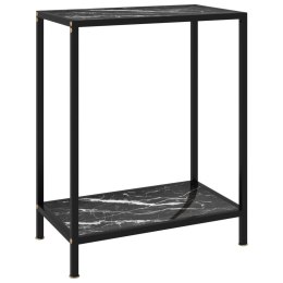 Stolik konsolowy, czarny, 60x35x75 cm, szkło hartowane Lumarko!