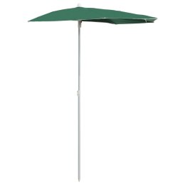 VidaXL Półokrągły parasol ogrodowy na słupku, 180x90 cm, zielony