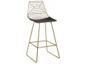 Zestaw 2 krzeseł barowych metalowy złoty BISBEE Lumarko!