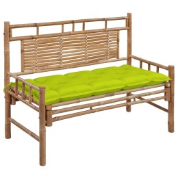 VidaXL Ławka ogrodowa z poduszką, 120 cm, bambusowa