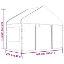 VidaXL Namiot ogrodowy z dachem, biały, 4,08x2,23x3,22 m, polietylen