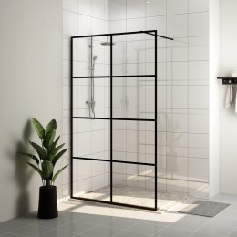 VidaXL Ścianka prysznicowa, przezroczyste szkło ESG, 140x195cm, czarna