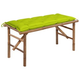 VidaXL Składana ławka ogrodowa z poduszką, 118 cm, bambusowa