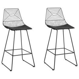 Zestaw 2 krzeseł barowych metalowy czarny BISBEE Lumarko!