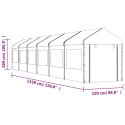 VidaXL Namiot ogrodowy z dachem, biały, 13,38x2,28x2,69 m, polietylen