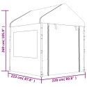 Namiot ogrodowy z dachem, biały, 13,38x2,28x2,69 m, polietylen Lumarko!