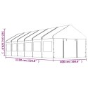 VidaXL Namiot ogrodowy z dachem, biały, 13,38x4,08x3,22 m, polietylen