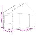 VidaXL Namiot ogrodowy z dachem, biały, 13,38x4,08x3,22 m, polietylen