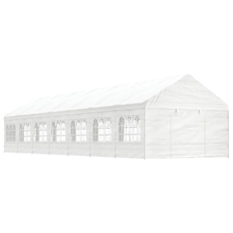 VidaXL Namiot ogrodowy z dachem, biały, 15,61x4,08x3,22 m, polietylen