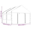 VidaXL Namiot ogrodowy z dachem, biały, 4,46x4,08x3,22 m, polietylen