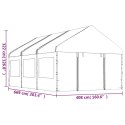 VidaXL Namiot ogrodowy z dachem, biały, 6,69x4,08x3,22 m, polietylen