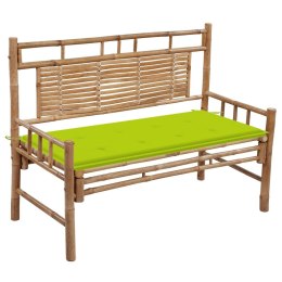 VidaXL Ławka ogrodowa z poduszką, 120 cm, bambusowa