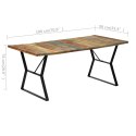 Stół do jadalni, 180x90x76 cm, z litego drewna z odzysku Lumarko!