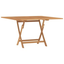 VidaXL Składany stół ogrodowy, 120x120x75 cm, lite drewno tekowe