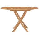 VidaXL Składany stół ogrodowy, Ø 120x75 cm, lite drewno tekowe