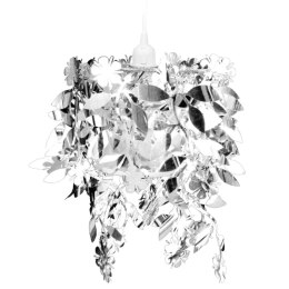 Lampa z abażurem w kształcie liści, 21,5 x 30 cm, srebrna Lumarko!