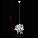 Lampa z abażurem w kształcie liści, 21,5 x 30 cm, srebrna Lumarko!