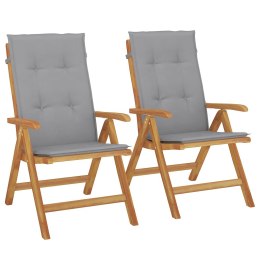 Rozkładane krzesła ogrodowe z poduszkami, 2 szt., drewno tekowe Lumarko!
