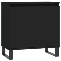 VidaXL Szafka łazienkowa, czarna, 58x33x60 cm, materiał drewnopochodny