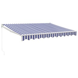 VidaXL Zwijana markiza, niebiesko-biała, 3x2,5 m, tkanina i aluminium