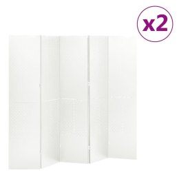 Parawany 5-panelowe, 2 szt., białe, 200x180 cm, stalowe Lumarko!