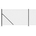 VidaXL Ogrodzenie z siatki, ze stopami słupków, antracytowe, 0,8x10 m