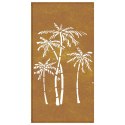 Ogrodowa dekoracja ścienna, 105x55 cm, stal kortenowska, palmy Lumarko!