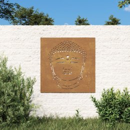 Ogrodowa dekoracja ścienna, 55x55 cm, stal kortenowska, Budda Lumarko!
