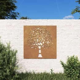 Ogrodowa dekoracja ścienna, 55x55 cm, stal kortenowska, drzewo Lumarko!