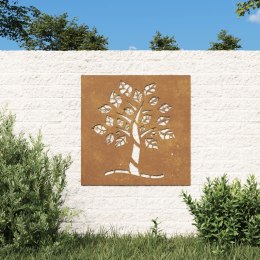 Ogrodowa dekoracja ścienna, 55x55 cm, stal kortenowska, drzewo Lumarko!