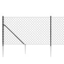 VidaXL Ogrodzenie z siatki, z kotwami, antracytowe, 1,1x10 m