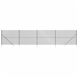 VidaXL Ogrodzenie z siatki, z kotwami, antracytowe, 1,4x10 m