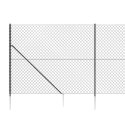 VidaXL Ogrodzenie z siatki, z kotwami, antracytowe, 1,4x10 m